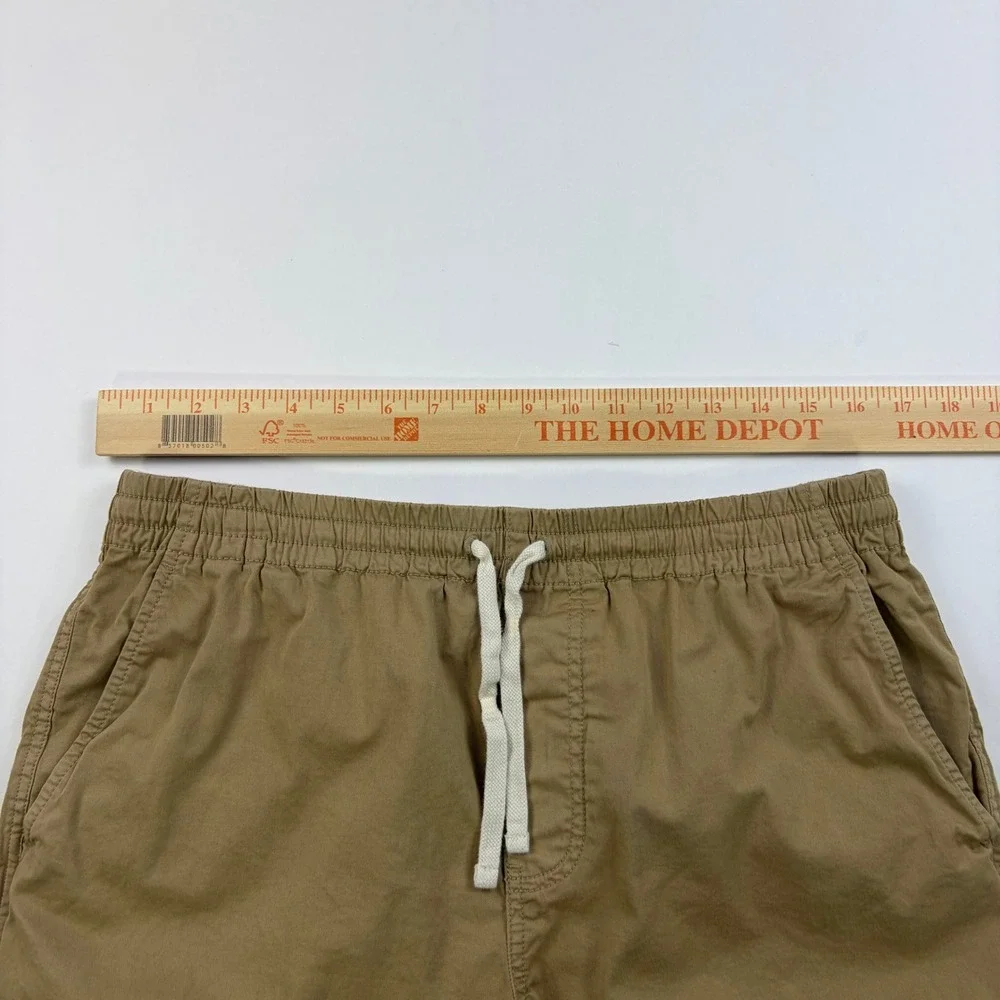 J. Crew Dock Shorts Mens Medium Brown Khaki Stretch Cotton Pull On 8in